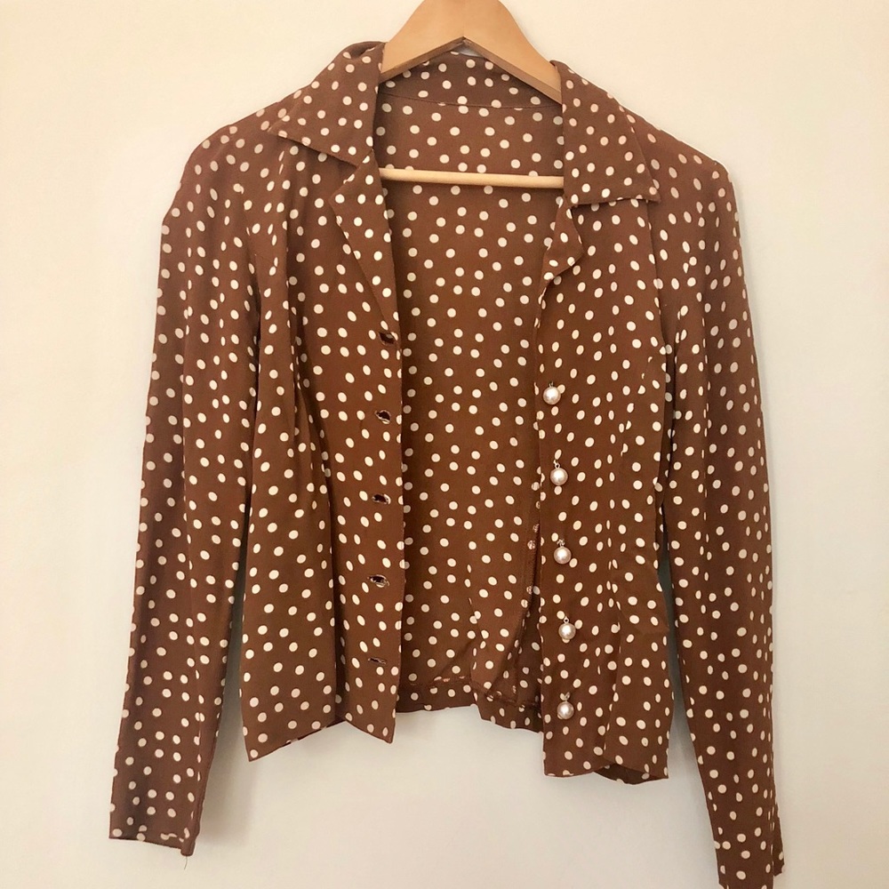 Vintage Betsey Johnson Polka Dot Blouse